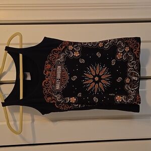 Women's Harley-Davidson tank top with rhinestones